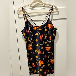 NEYRET PRE-LOVED SILKY MULTI-SPAGHETTI STRAP NAVY FLORAL DESIGN LINGERIE